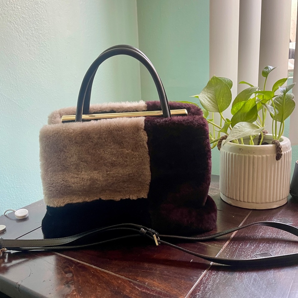 Kate Spade Black and Brown Satchel with Structured Design